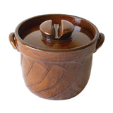 日本佐治陶器 萬古燒 飴釉 三合/五合 炊飯鍋