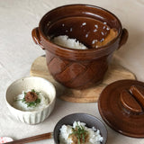 日本佐治陶器 萬古燒 飴釉 三合/五合 炊飯鍋