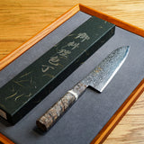 日本初心 流冰 SG2 鏡面 大馬士革紋 三德刀 180mm 穩定木柄
