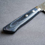 日本 增谷刃物 訓平作 VG10鋼 槌目大馬士革紋 刻流 藍柄 牛刀主廚刀 180mm