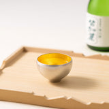 日本【能作】金箔小圓清酒杯 Tin Sake Cup Madoka with Gold Leaf