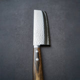 Masutani Hamono VG10 Kokuryu Damascus Tsuchime Nakiri Knife 165mm Blue Pakka Wood Handle