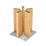 日本 旬 橡木 岩石陣磁石刀座 配不鏽鋼底座 可收納10把刀