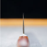 日本 增谷刃物 訓平作 VG10鋼 槌目大馬士革紋 刻流 桃花芯木柄 三德刀 170mm