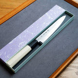 日本 堺孝行 AUS10 45層槌目大馬士革紋 多用途小刀 和柄 150mm