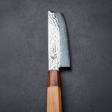 Sakai Takayuki Saiu 33-Layer VG10 Damascus Hammered Nakiri Knife Octagonal Handle 160mm