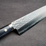 日本 增谷刃物 訓平作 VG10鋼 槌目大馬士革紋 刻流 藍柄 牛刀主廚刀 180mm
