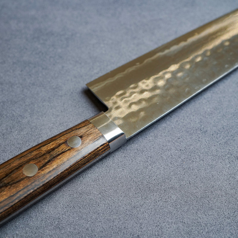 Masutani Hamono VG10 Kokuryu Damascus Tsuchime Gyuto Knife 180mm Scotch Western Handle