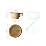 Riveret Bamboo Teacup & Saucer Set of 2