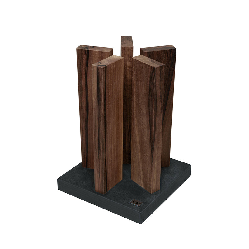 SHUN Stonehenge Magnet Knife Block (Walnut) with Granite Base for 10 Knives