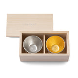 日本【能作】金箔．錫 純錫清酒杯 桐箱禮盒套裝 Paulownia Box for 2 of Tin Sake Cup