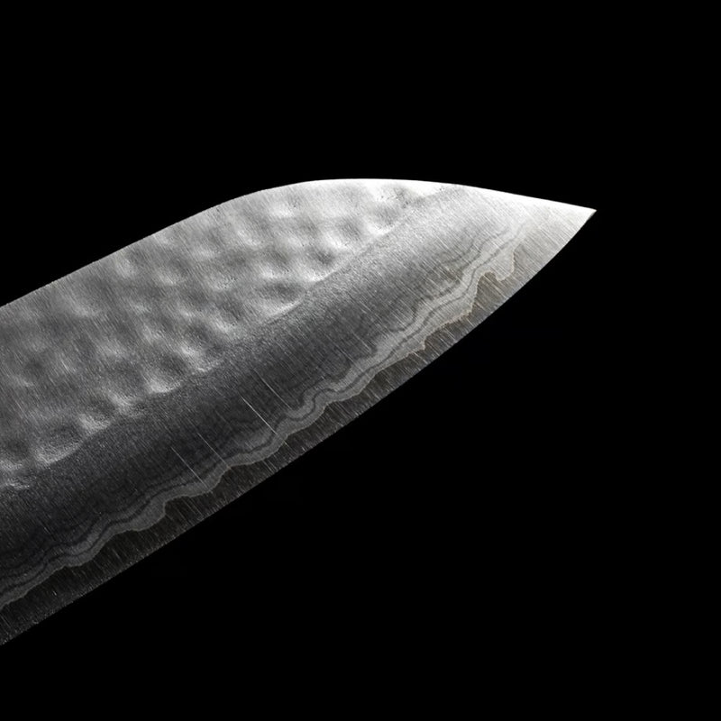 Masutani Hamono VG10 Kokuryu Damascus Tsuchime Santoku Knife 170mm