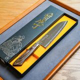 Masutani Hamono VG10 Kokuryu Damascus Tsuchime Santoku Knife 170mm Scotch Western Handle