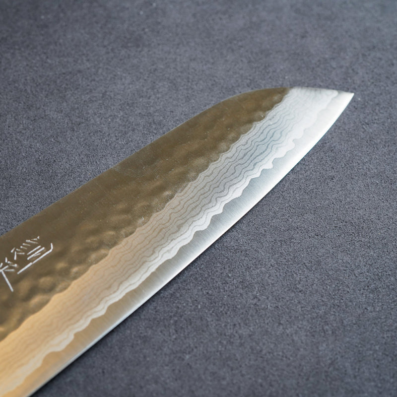 Masutani Hamono VG10 Kokuryu Damascus Tsuchime Santoku Knife 170mm Scotch Western Handle