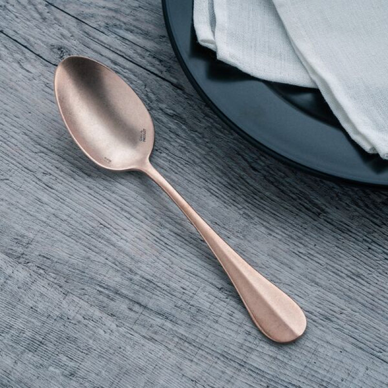 日本青芳 VINTAGE系列 不鏽鋼餐匙 粉紅玫瑰金 BAGUETTE CLASSIC STANDARD SPOON PINK GOLD