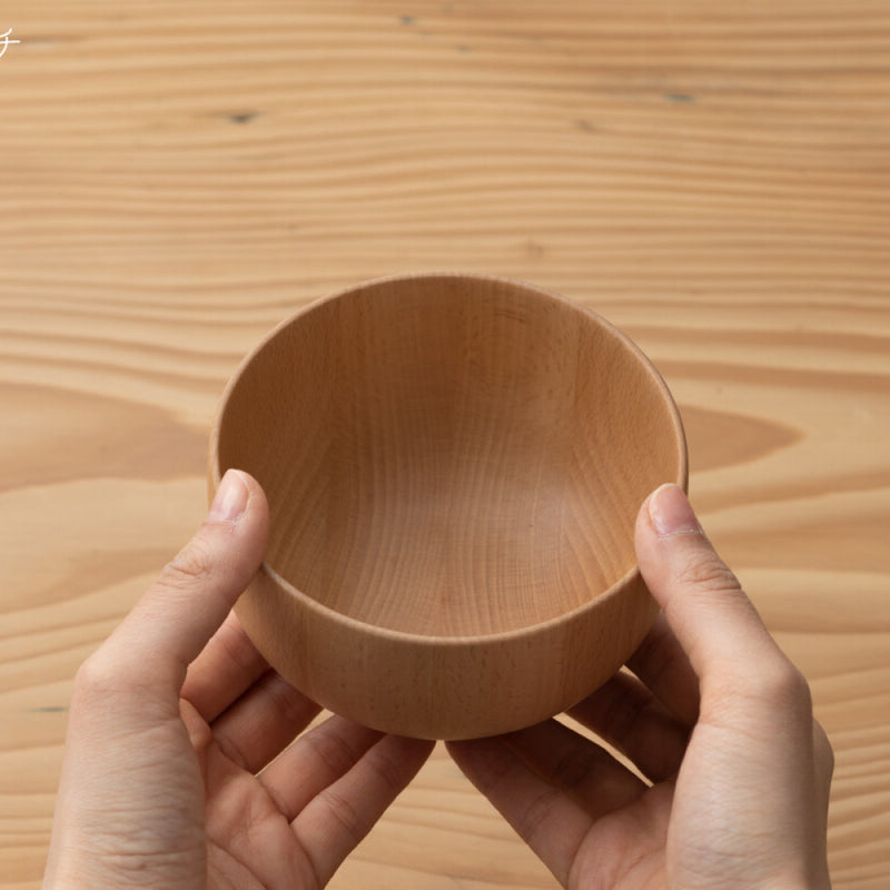 Taffeta beech wood round rice bowl 12cm