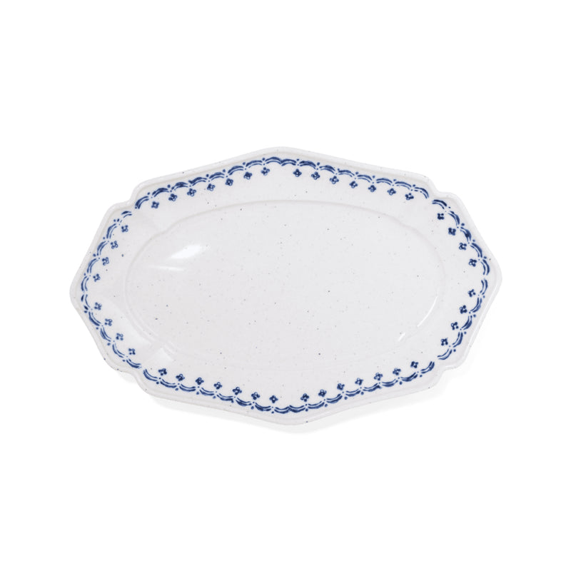studio m' Vignette 26cm Painted Lace Oval Plate
