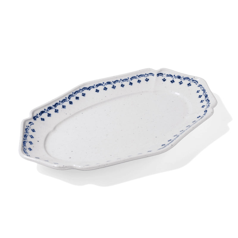studio m' Vignette 26cm Painted Lace Oval Plate