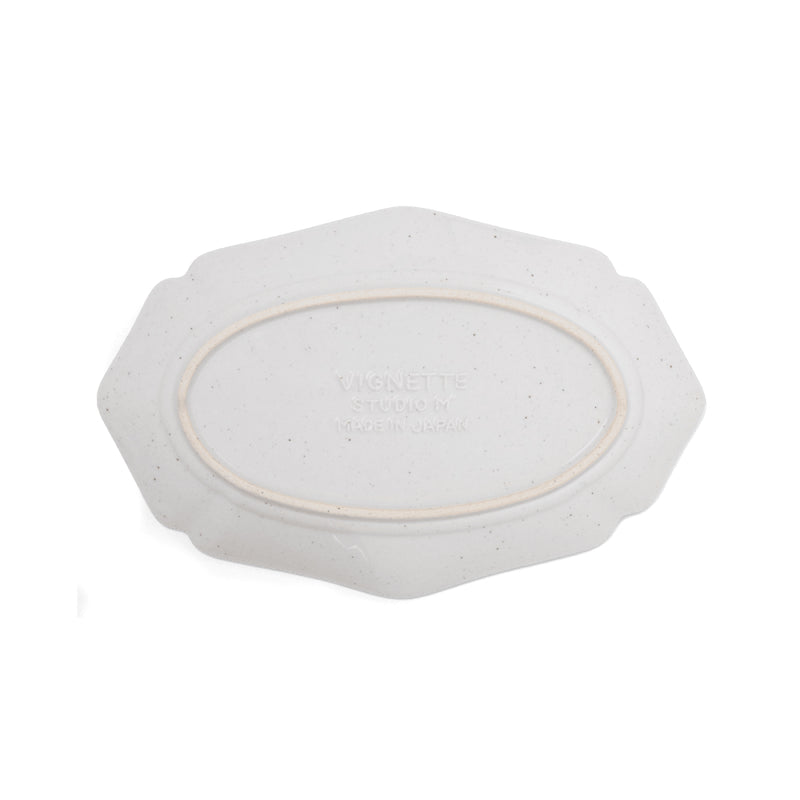 studio m' Vignette 26cm Painted Lace Oval Plate