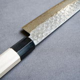 Sakai Takayuki 45-Layer AUS10 Damascus Hammered Santoku Knife 180mm