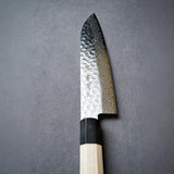 Sakai Takayuki 45-Layer AUS10 Damascus Hammered Santoku Knife 180mm