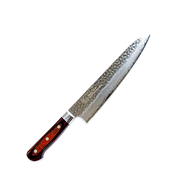 Sakai Takayuki 33-Layer VG10 Damascus Hammered Gyuto Knife 240mm