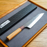 Sakai Takayuki Saiu 33-Layer VG10 Damascus Hammered Kiritsuke Gyuto Knife Octagonal Handle 190mm