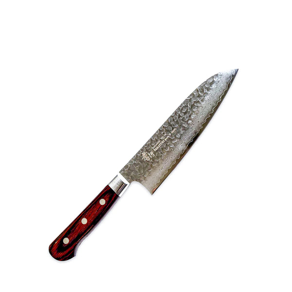 Sakai Takayuki 33-Layer VG10 Damascus Hammered Santoku Knife 180mm
