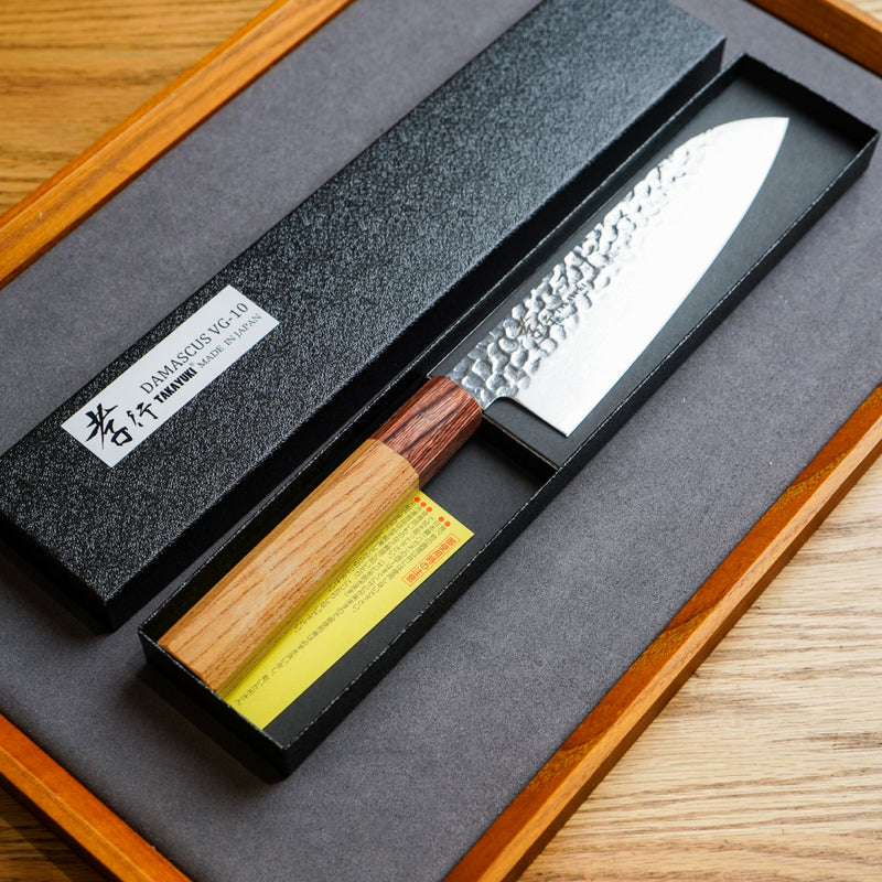 日本 堺孝行 VG10 33層槌目大馬士革紋 三德刀 和柄 170mm