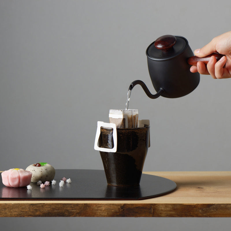 Miyaco Wooden Handle Coffee Pot Single Drip 400ml - Black