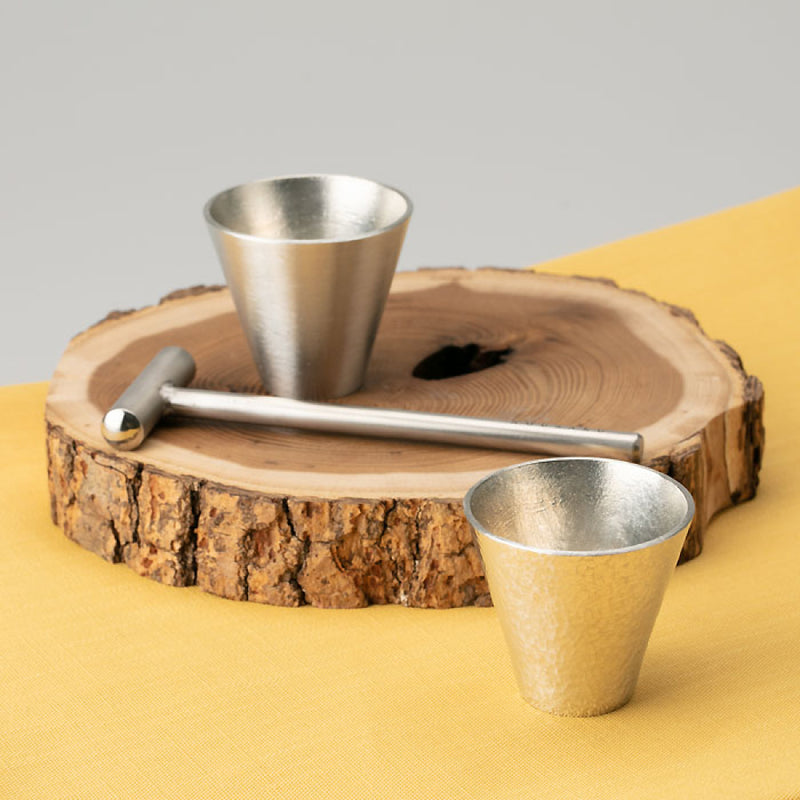 Nousaku Hammered Tin Sake Cup DIY Kit Set of 2