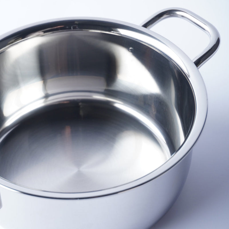 Miyaco Geo 7-Layer Composite Stainless Steel Single Handle Pot with Lid