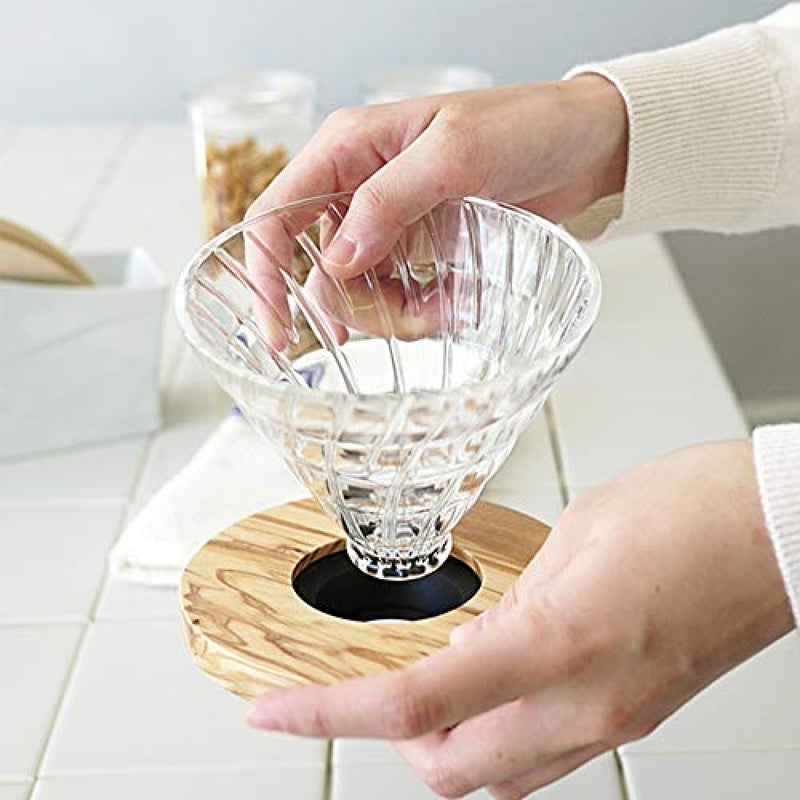 日本Hario V60 橄欖木 耐熱玻璃咖啡濾杯 Olive Wood Glass Dripper