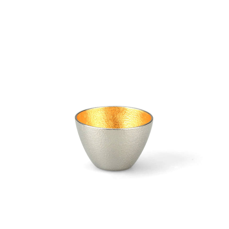 日本【能作】金箔純錫清酒杯 Tin Sake Cup with Gold Leaf