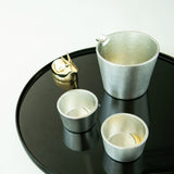 Nousaku Pure Tin Sake Cup with Gold Leaf Moon