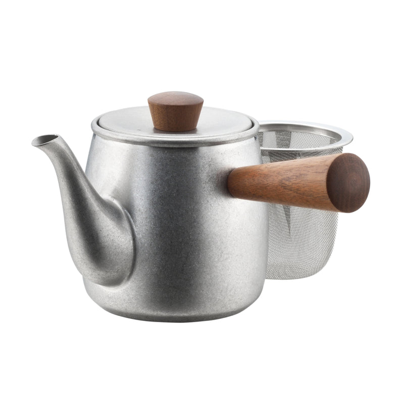 Miyaco Japanese Wooden Handle Teapot 380ml - Frosted Silver 