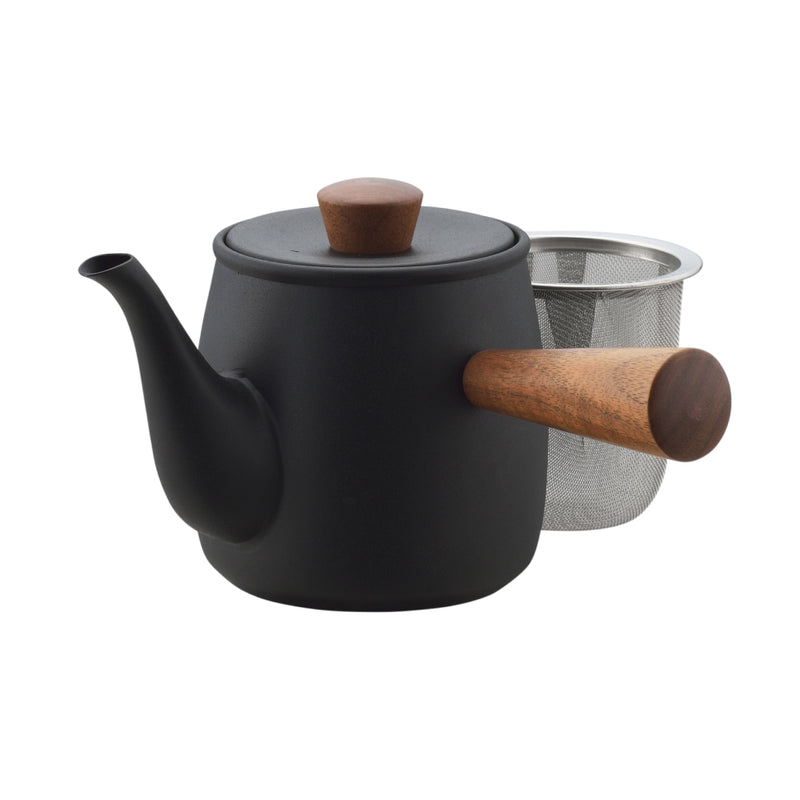 Miyaco Japanese Wooden Handle Teapot 380ml - Matte Black 