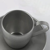 日本青芳 VINTAGE系列 不鏽鋼 咖啡杯連碟子 DW Cup & Saucer 160ml